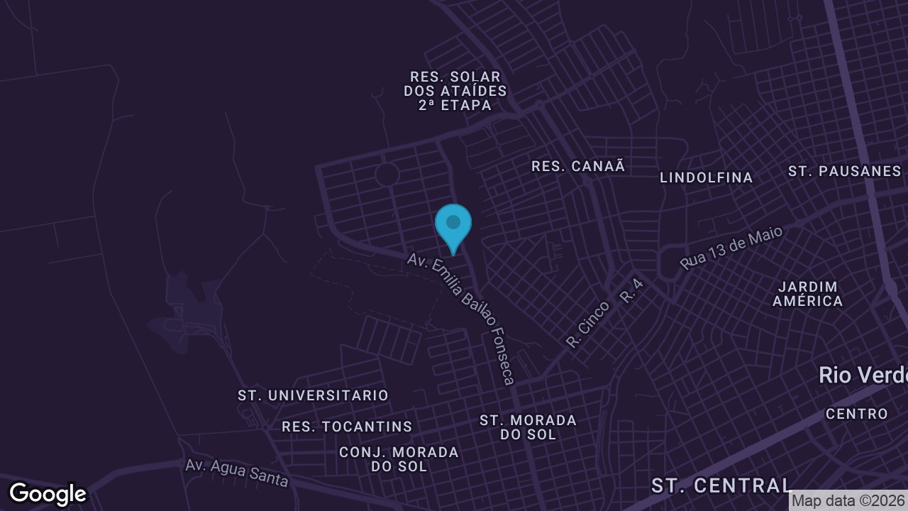 Localização da Expo Rio Verde — Parque de Exposições Garibaldi da Silveira Leão, no mapa dark NexOS
