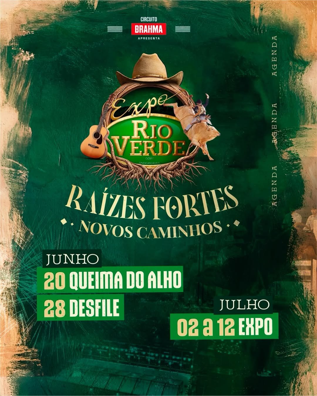 Cartaz oficial da Expo Rio Verde 2026 — Raízes Fortes, Novos Caminhos, 2 a 12 de julho