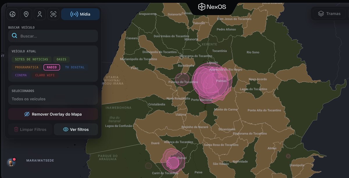 Plataforma NexOS — indicador Deserto de Notícias no Tocantins
